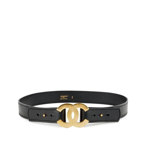 chanel black leather cc belt|chanel belt vintage.